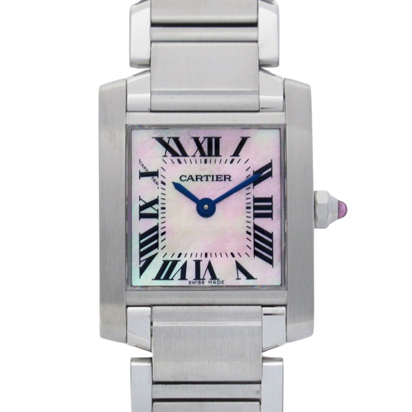 CARTIER Tank francaise SM Wrist Watch W51028Q3 Quartz Stainless Steel Used Women