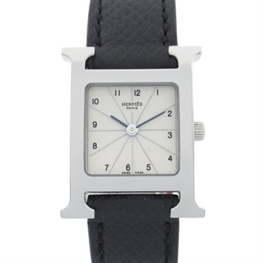 HERMES H Wrist Watch HH1.210 Quartz Stainless Steel Leather Used Women