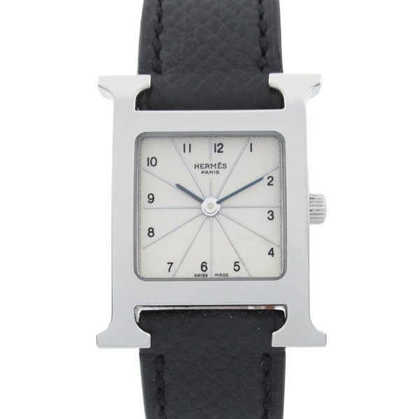HERMES H Wrist Watch HH1.210 Quartz Stainless Steel Leather Used Women