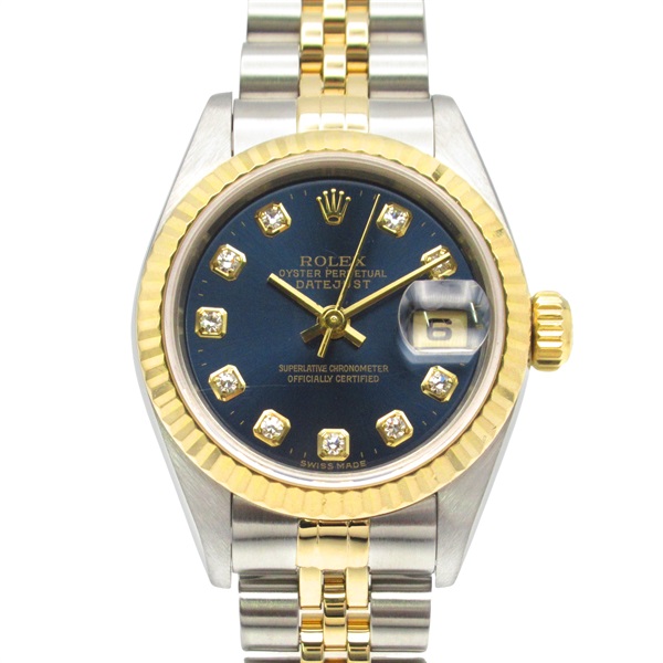 ROLEX Datejust 10P Diamond P Wrist Watch 79173G Automatic 18KYG Gold SS Women