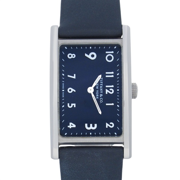 TIFFANY＆CO East West Mini Wrist Watch 36668644 Quartz SS Leather Used Women