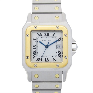 CARTIER Santosgalbe LM Wrist Watch 81036283 Automatic 18KYG Gold SS Used mens