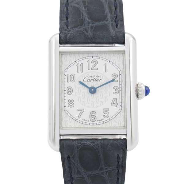 CARTIER Tank Must Wrist Watch W1014254 Quartz SV leather Used Women
