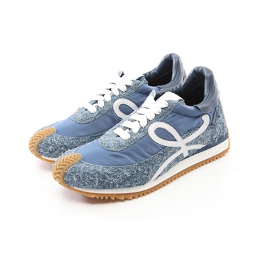 LOEWE flow runner sneakers shoes #39 L815282XAN283439 Suede Nylon Blue rubber