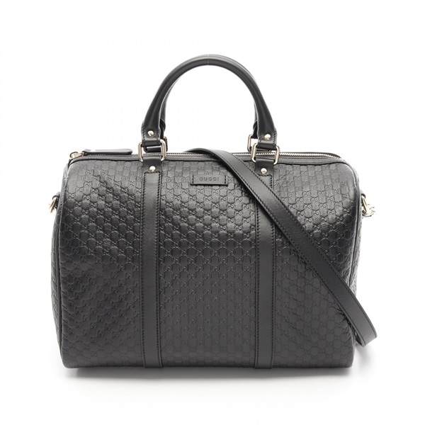GUCCI Micro Guccissima Shoulder Handbag 449646 leather Black Used crossbody