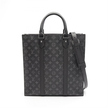 LOUIS VUITTON Sac Plat Shoulder Tote Bag M46452 Monogram eclipse canvas Black LV