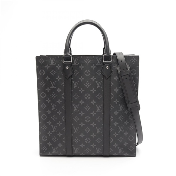 LOUIS VUITTON Sac Plat Shoulder Tote Bag M46452 Monogram eclipse canvas Black LV
