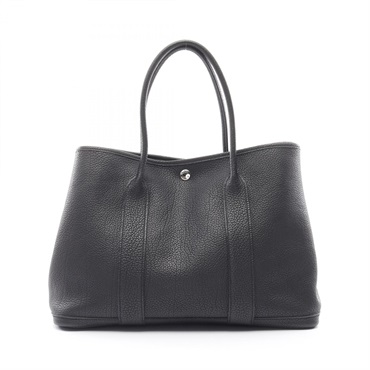 HERMES Garden party PM Tote Bag Negonda leather Black Used Women P SHW