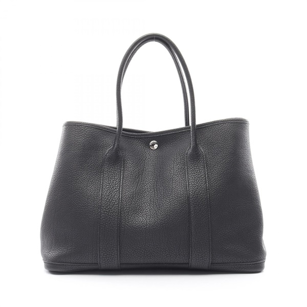 HERMES Garden party PM Tote Bag Negonda leather Black Used Women P SHW