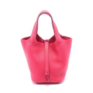 HERMES Picotin Rock Monochrome PM Hand tote bag U Taurillon Clemence Rose mexico