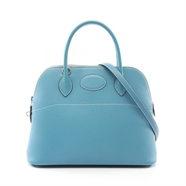 HERMES Bolide 31 2way Hand shoulder bag E Epsom leather Blue jean Used SHW