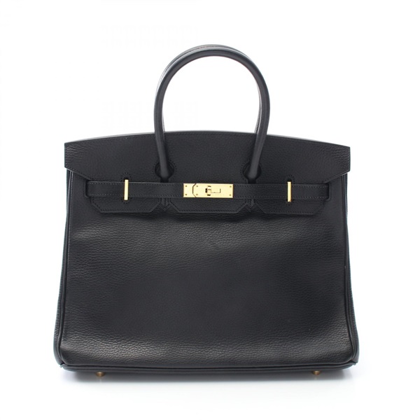HERMES Birkin 35 Handbag Ardennes leather Black Used Women GHW F