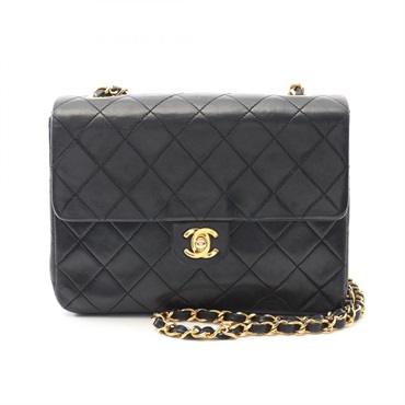 CHANEL Mini Matelasse 20 chain Shoulder crossbody Bag A01163 Lambskin black GHW