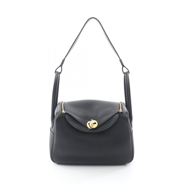 HERMES Lindy 26 Shoulder Bag K 073428CC Taurillon Clemence Black Used GHW