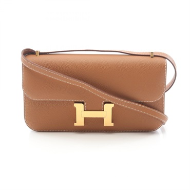 HERMES Constance Elan Shoulder crossbody Bag W Epsom Gold Used GHW