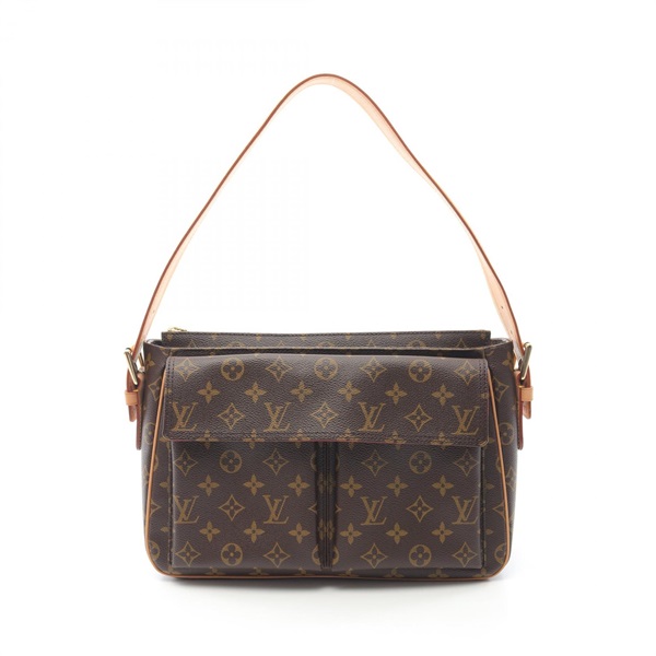 LOUIS VUITTON Vivacite GM Shoulder Bag M51163 Monogram leather Brown Used LV