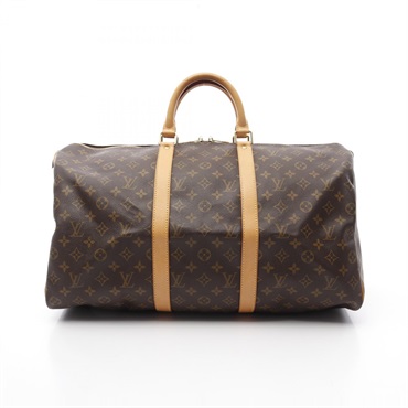 LOUIS VUITTON Keepall 50 travel hand bag M41426 Monogram leather Brown Used