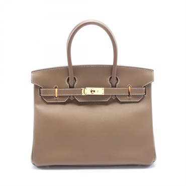 HERMES Birkin 30 Hand bag Y 041701CC Epsom Etoupe Grey Used GHW
