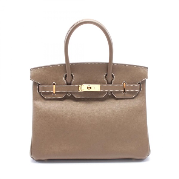HERMES Birkin 30 Hand bag Y 041701CC Epsom Etoupe Grey Used GHW