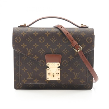 LOUIS VUITTON Monceau Hand shoulder crossbody bag M51185 Monogram leather Brown