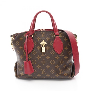 LOUIS VUITTON Flower Zipped Tote PM 2way shoulder Bag M44350 Monogram Lie de vin