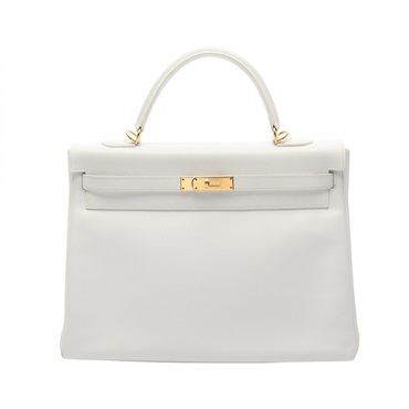 HERMES Kelly 35 Hand bag I Inside Stitched Epsom White White Used GHW