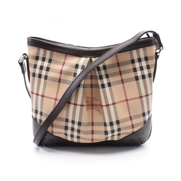 BURBERRY Shoulder Bag crossbody canvas leather Beige Multicolor Brown Used Women