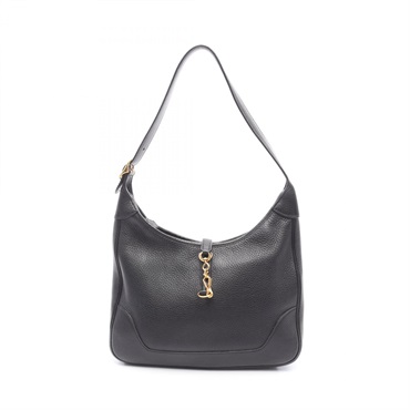 HERMES Trim 31 Shoulder Bag L Taurillon Clemence leather Black Used Women GHW