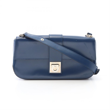 Salvatore Ferragamo Gancini Shoulder Handbag 21 1780 leather Blue Used women GHW
