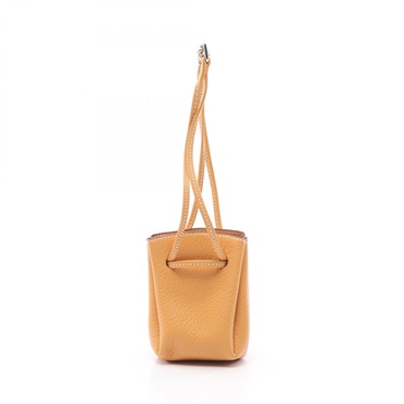 HERMES Vespa Pouch shoulder bag Chevre leather Brown Used Women E