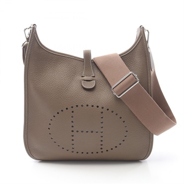 HERMES Evelyne 3 PM Shoulder crossbody Bag B Taurillon Clemence Etoupe Grey SHW