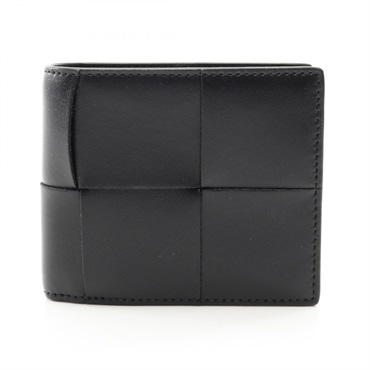 BOTTEGA VENETA Cassette Bi-fold Wallet 749455VBWD28803 Leather Black NEW Women