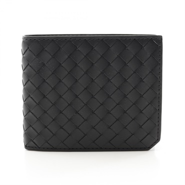 BOTTEGA VENETA Intrecciato Piccolo Bi-fold Wallet 805654V4LQ28803 Leather Black