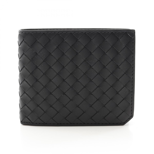 BOTTEGA VENETA Intrecciato Piccolo Bi-fold Wallet 805654V4LQ28803 Leather Black