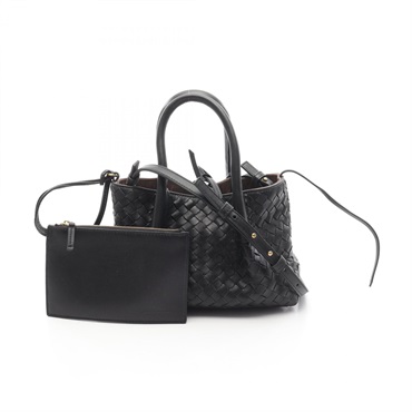 BOTTEGA VENETA Small Pinakotheka Shoulder Handbag 819004V5AG11206 Leather Black