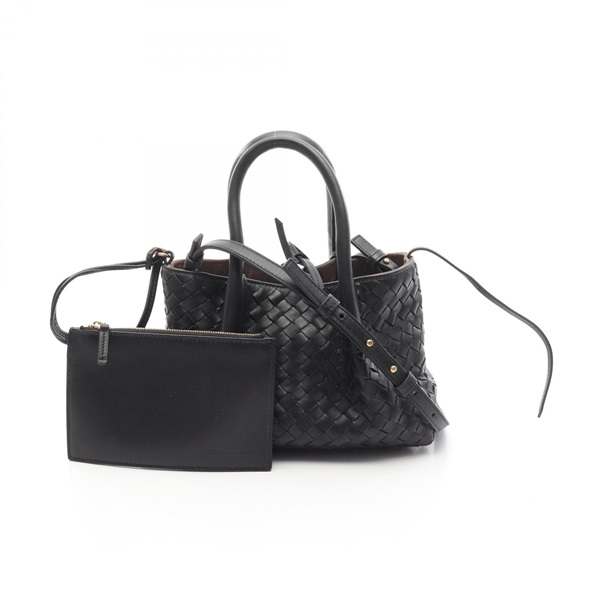 BOTTEGA VENETA Small Pinakotheka Shoulder Handbag 819004V5AG11206 Leather Black