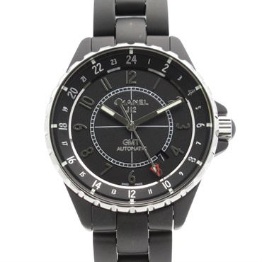 CHANEL J12 GMT Matte Black Wrist Watch H3101 Automatic ceramic SS Used mens CC