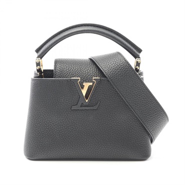 LOUIS VUITTON Capucine MINI Shoulder Handbag M56071 Taurillon Leather BK used LV