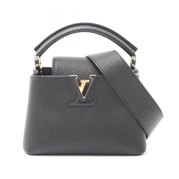 LOUIS VUITTON Capucine MINI Shoulder Handbag M56071 Taurillon Leather BK used LV