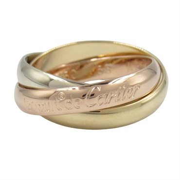 CARTIER Trinity Ring 18KYG 18KWG 18KRG Three gold Used unisex US size 6.5 #53