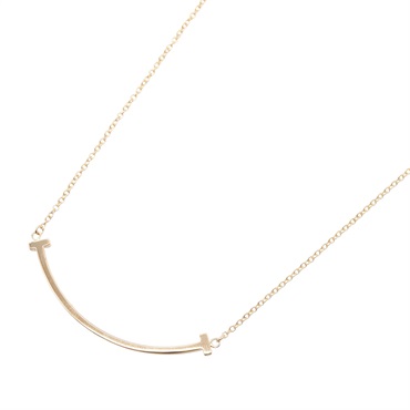 TIFFANY＆CO T Smile Small Necklace 18KPG Pink Rose Gold Used unisex women