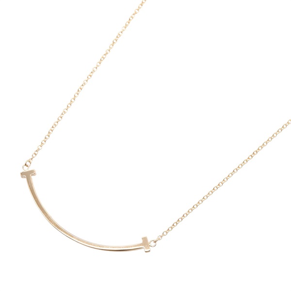 TIFFANY＆CO T Smile Small Necklace 18KPG Pink Rose Gold Used unisex women