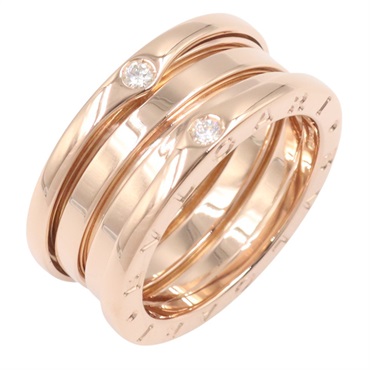 BVLGARI B-zero1 Ring 3 Band 4P Diamond 18KPG Gold Used women US size 6.5 #53