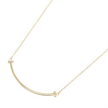 TIFFANY＆CO T Smile Small Necklace 18KYG Yellow Gold Used unisex