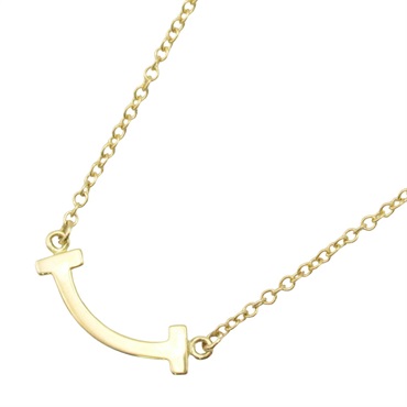 TIFFANY＆CO T Smile Mini Necklace 18KYG Gold Used Women