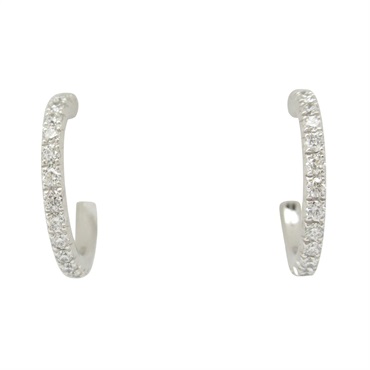 TIFFANY＆CO Metro Hoop Pierced earrings Diamond 18KWG White Gold Used women