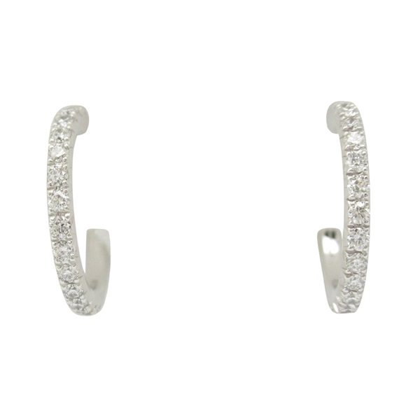 TIFFANY＆CO Metro Hoop Pierced earrings Diamond 18KWG White Gold Used women