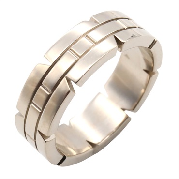 CARTIER Tank Française ring 18KWG White Gold Used unisex US size 6.75 #54