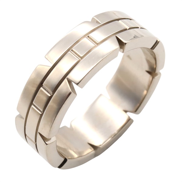 CARTIER Tank Française ring 18KWG White Gold Used unisex US size 6.75 #54