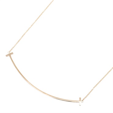 TIFFANY＆CO T Smile Large Necklace 18KPG Pink Rose Gold Used unisex